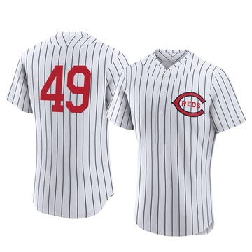 Brock Burke Men's Authentic Cincinnati Reds White 2022 Field Of Dreams Jersey