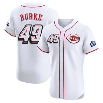 Brock Burke Men's Elite Cincinnati Reds White 2025 Speedway Classic Alternate Jersey