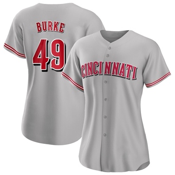Brock Burke Women's Authentic Cincinnati Reds Gray Road Jersey