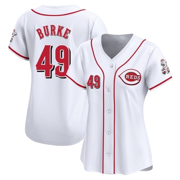 Brock Burke Women's Limited Cincinnati Reds White Home Jersey