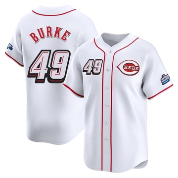 Brock Burke Youth Limited Cincinnati Reds White 2025 Speedway Classic Alternate Jersey