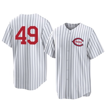 Brock Burke Youth Replica Cincinnati Reds White 2022 Field Of Dreams Jersey