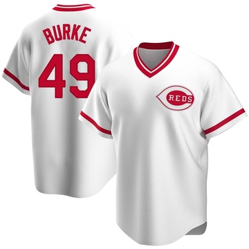 Brock Burke Youth Replica Cincinnati Reds White Home Cooperstown Collection Jersey