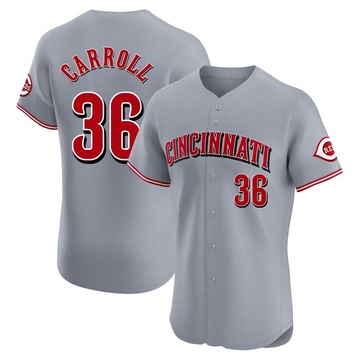 Clay Carroll Men's Elite Cincinnati Reds Gray Road Jersey