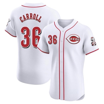 Clay Carroll Men's Elite Cincinnati Reds White Home Jersey