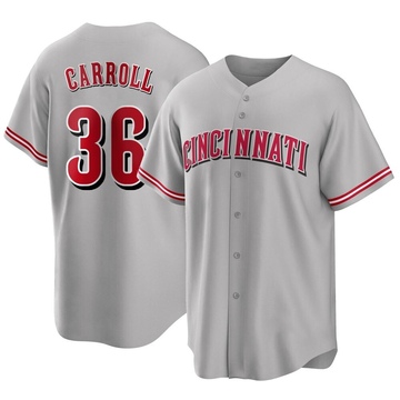 Clay Carroll Men's Replica Cincinnati Reds Gray Road Jersey