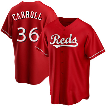 Clay Carroll Men's Replica Cincinnati Reds Red Alternate Jersey
