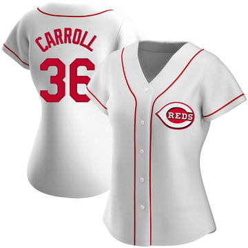 Clay Carroll Women's Authentic Cincinnati Reds White Home Jersey