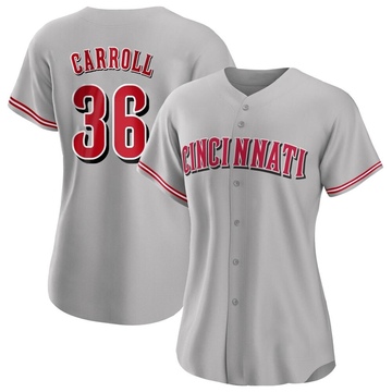 Clay Carroll Women's Replica Cincinnati Reds Gray Road Jersey