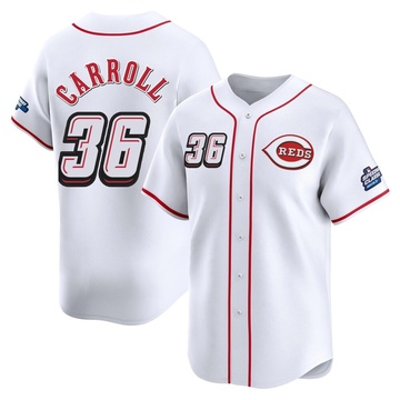 Clay Carroll Youth Limited Cincinnati Reds White 2025 Speedway Classic Alternate Jersey
