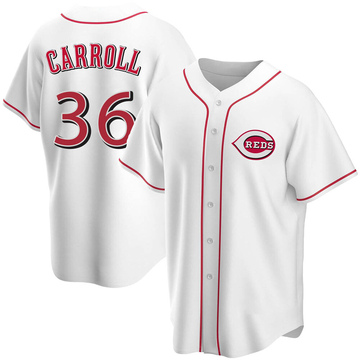 Clay Carroll Youth Replica Cincinnati Reds White Home Jersey