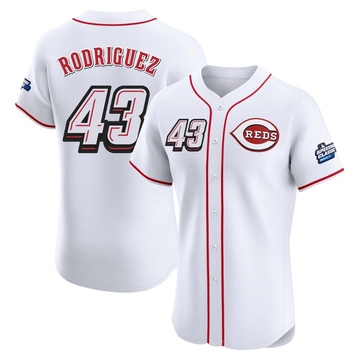 Hector Rodriguez Men's Elite Cincinnati Reds White 2025 Speedway Classic Alternate Jersey