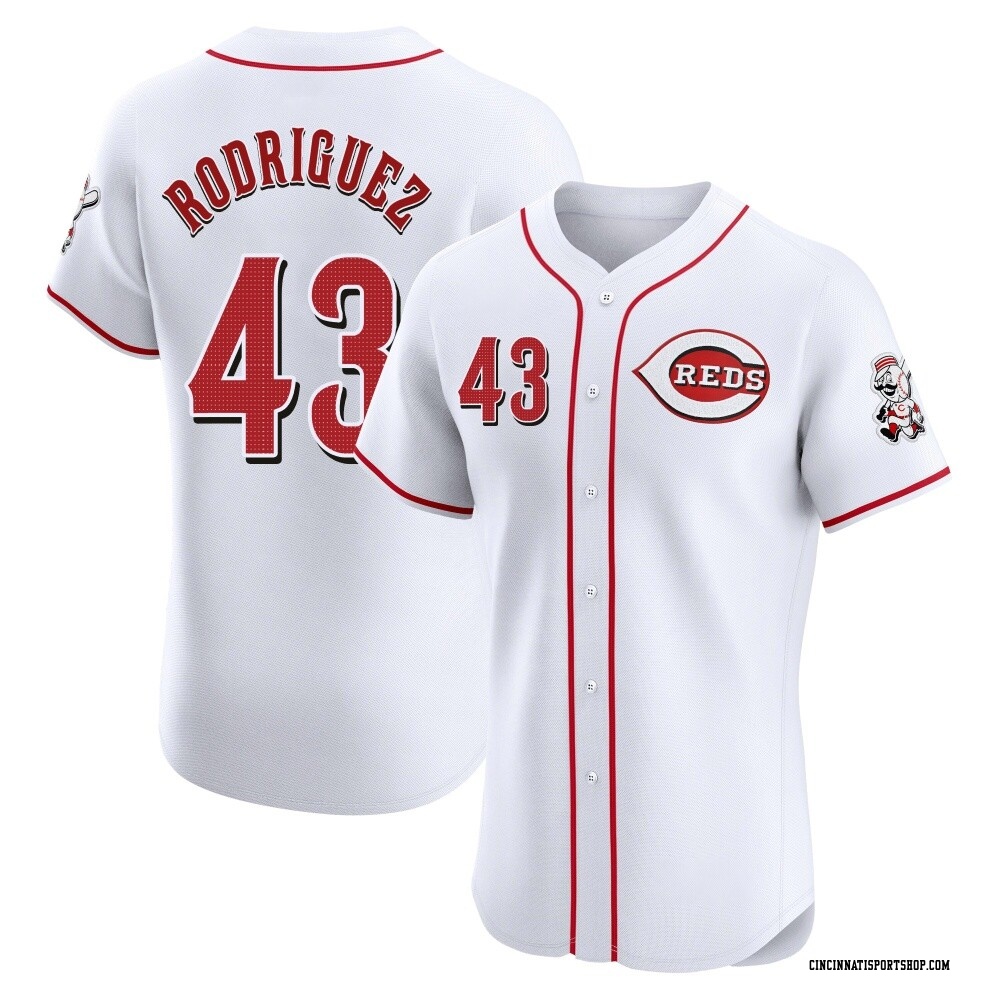 Hector Rodriguez Men's Elite Cincinnati Reds White Home Jersey