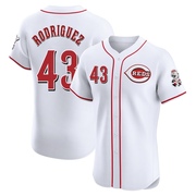 Hector Rodriguez Men's Elite Cincinnati Reds White Home Jersey