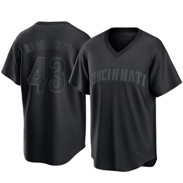 Hector Rodriguez Men's Replica Cincinnati Reds Black Pitch Fashion Jersey