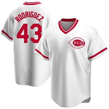 Hector Rodriguez Men's Replica Cincinnati Reds White Home Cooperstown Collection Jersey