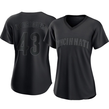 Hector Rodriguez Women's Authentic Cincinnati Reds Black Pitch Fashion Jersey