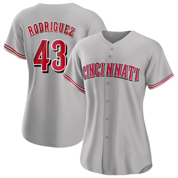 Hector Rodriguez Women's Authentic Cincinnati Reds Gray Road Jersey