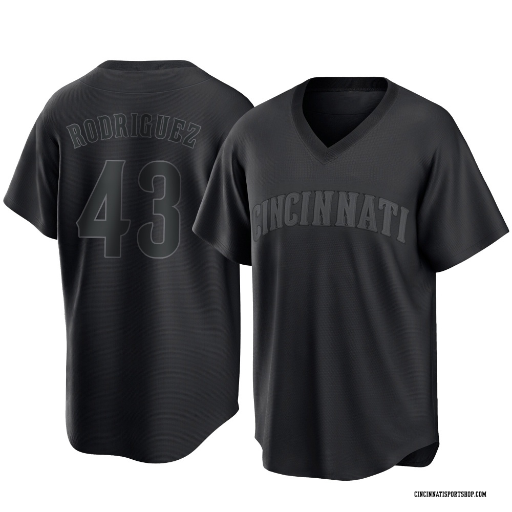 Hector Rodriguez Youth Replica Cincinnati Reds Black Pitch Fashion Jersey