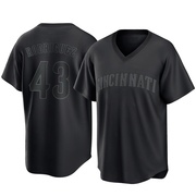 Hector Rodriguez Youth Replica Cincinnati Reds Black Pitch Fashion Jersey