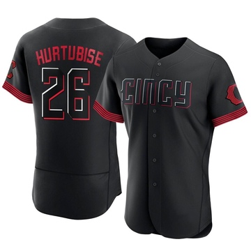 Jacob Hurtubise Men's Authentic Cincinnati Reds Black 2023 City Connect Jersey