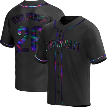 Jacob Hurtubise Youth Replica Cincinnati Reds Black Holographic Alternate Jersey