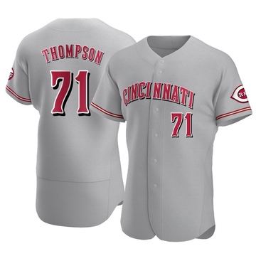 Keegan Thompson Men's Authentic Cincinnati Reds Gray Road Jersey