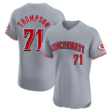Keegan Thompson Men's Elite Cincinnati Reds Gray Road Jersey
