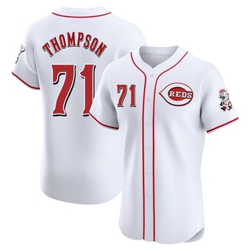 Keegan Thompson Men's Elite Cincinnati Reds White Home Jersey
