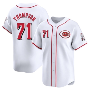 Keegan Thompson Men's Limited Cincinnati Reds White Home Jersey