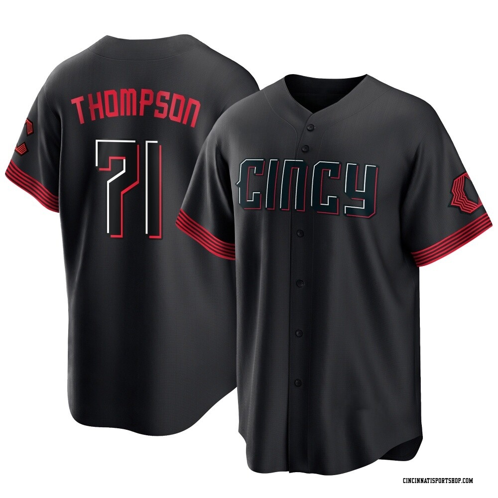 Keegan Thompson Men's Replica Cincinnati Reds Black 2023 City Connect Jersey