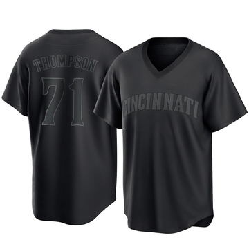 Keegan Thompson Men's Replica Cincinnati Reds Black Pitch Fashion Jersey