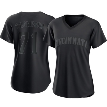 Keegan Thompson Women's Authentic Cincinnati Reds Black Pitch Fashion Jersey