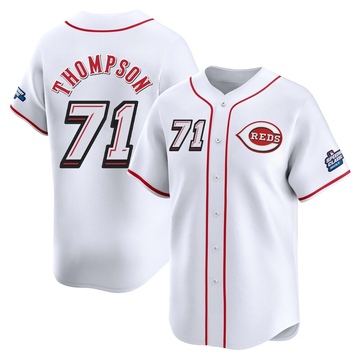 Keegan Thompson Youth Limited Cincinnati Reds White 2025 Speedway Classic Alternate Jersey