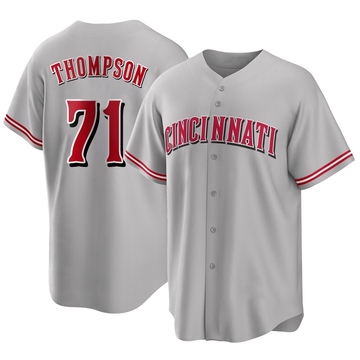 Keegan Thompson Youth Replica Cincinnati Reds Gray Road Jersey