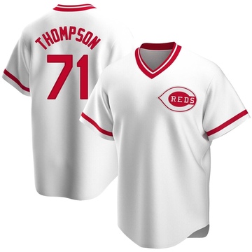 Keegan Thompson Youth Replica Cincinnati Reds White Home Cooperstown Collection Jersey