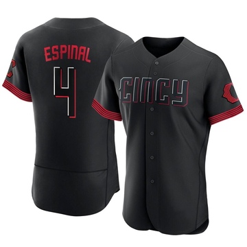 Santiago Espinal Men's Authentic Cincinnati Reds Black 2023 City Connect Jersey