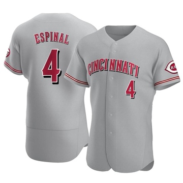 Santiago Espinal Men's Authentic Cincinnati Reds Gray Road Jersey