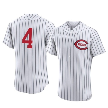 Santiago Espinal Men's Authentic Cincinnati Reds White 2022 Field Of Dreams Jersey
