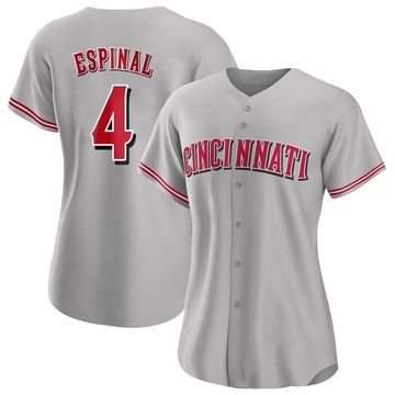 Santiago Espinal Women's Authentic Cincinnati Reds Gray Road Jersey