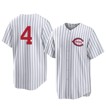 Santiago Espinal Youth Replica Cincinnati Reds White 2022 Field Of Dreams Jersey